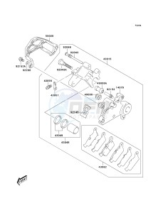 KLX 400 A [KLX400SR KLX400R] (A1-A2 A2 CAN ONLY) [KLX400SR KLX400R] drawing REAR BRAKE-- KLX400-B1- -