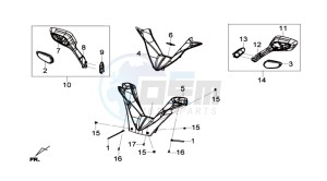 JOYMAX 125 I ABS drawing COWLING HANDLEBAR - MIRROR SET