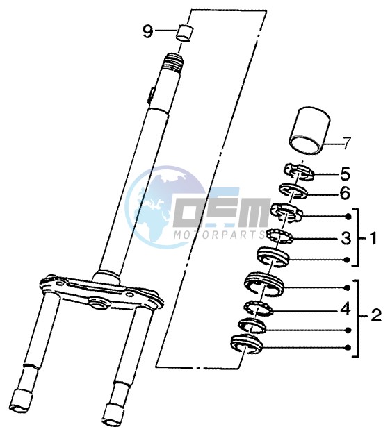 Steering bearing ball tracks