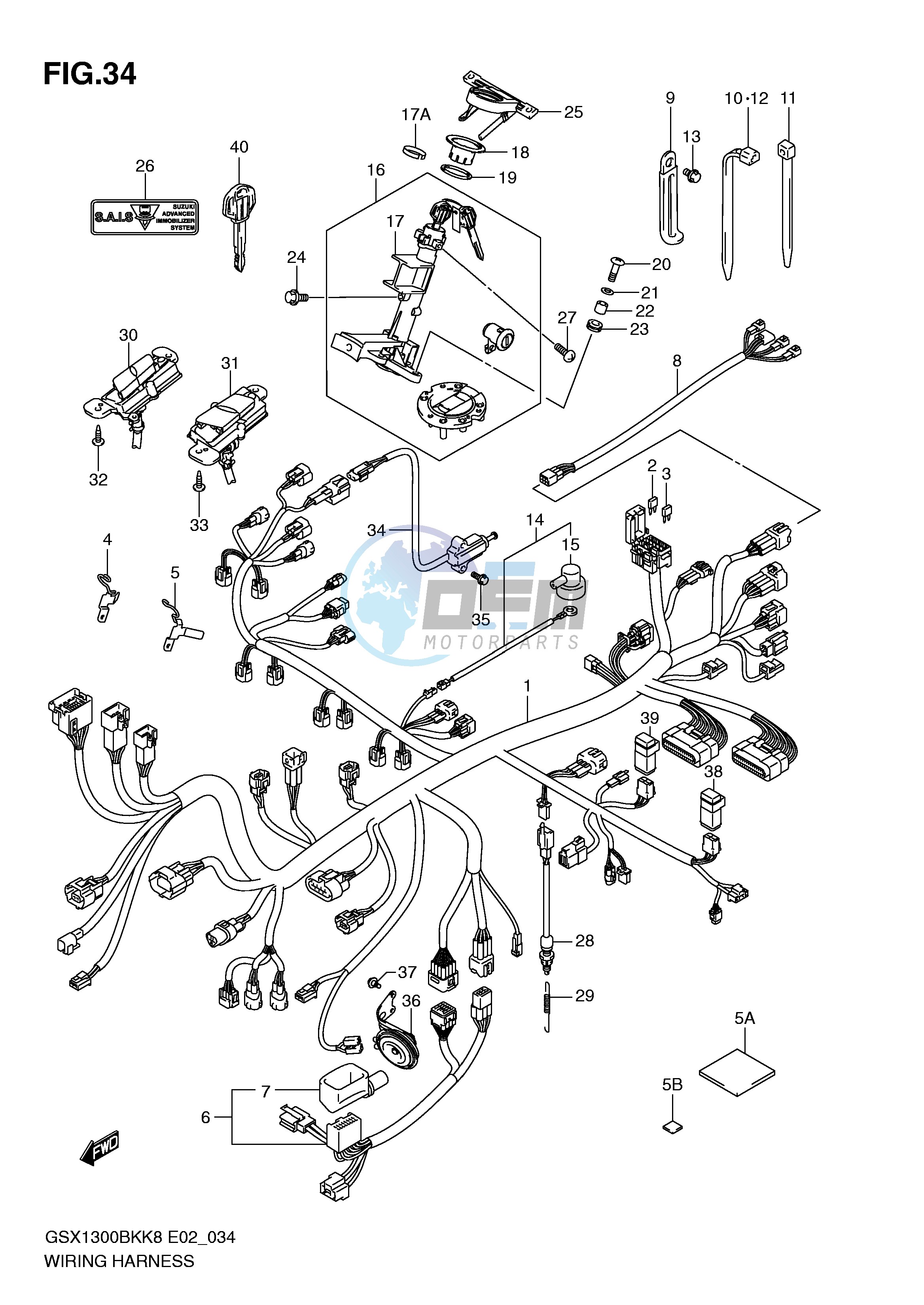 WIRING HARNESS (GSX1300BK U2 UF)