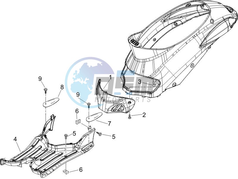 Central cover - Footrests