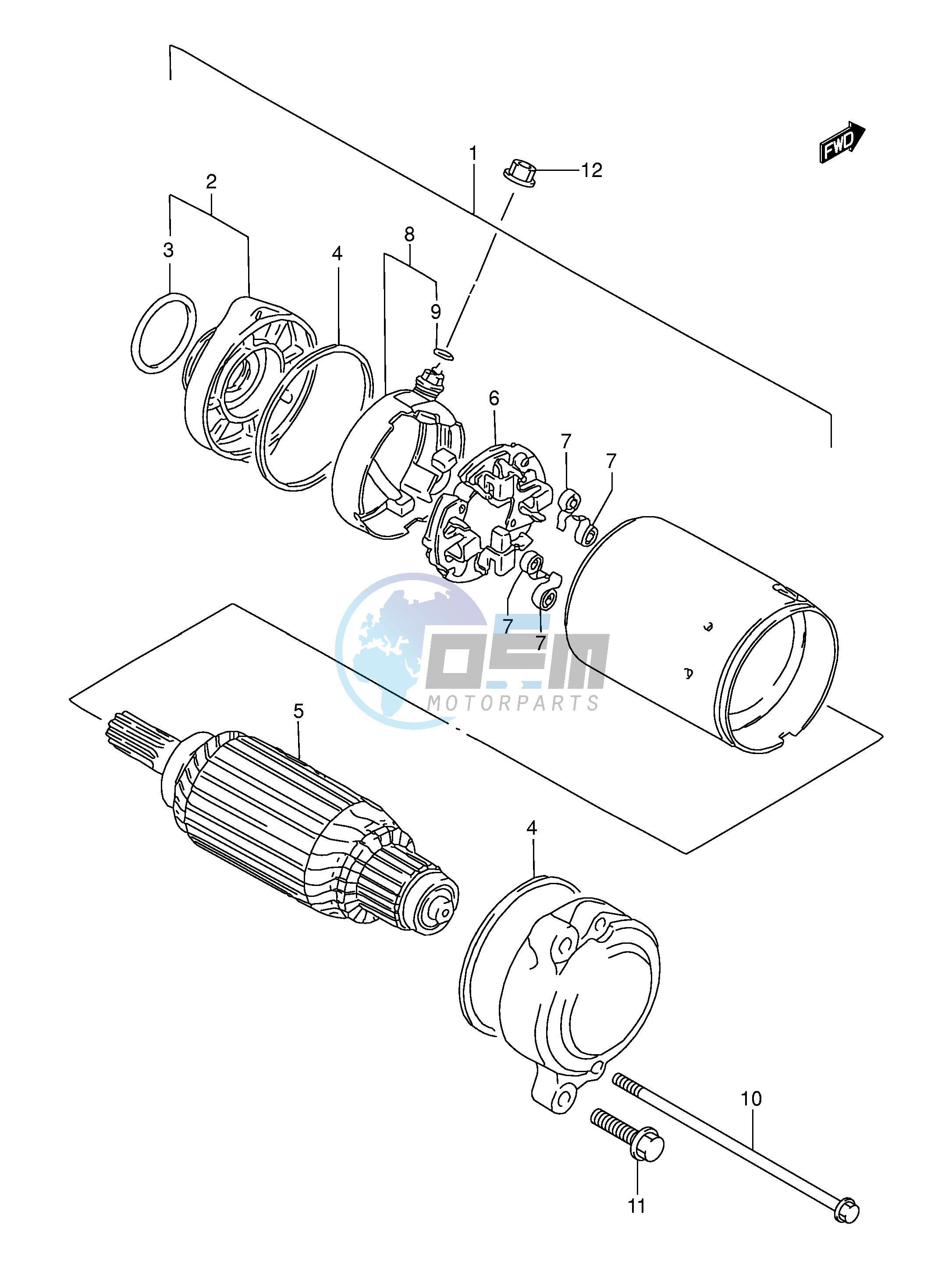 STARTING MOTOR (MODEL W X Y K1 K2)