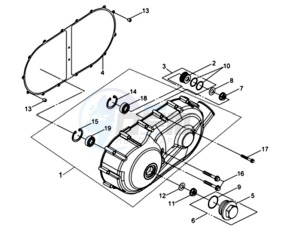 QUADRAIDER 600 drawing CRANKCASE COVER LEFT