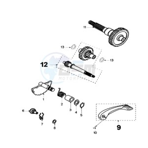 LUDIX 10 SP BLASTER drawing DRIVE SHAFTS / KICKSTARTER