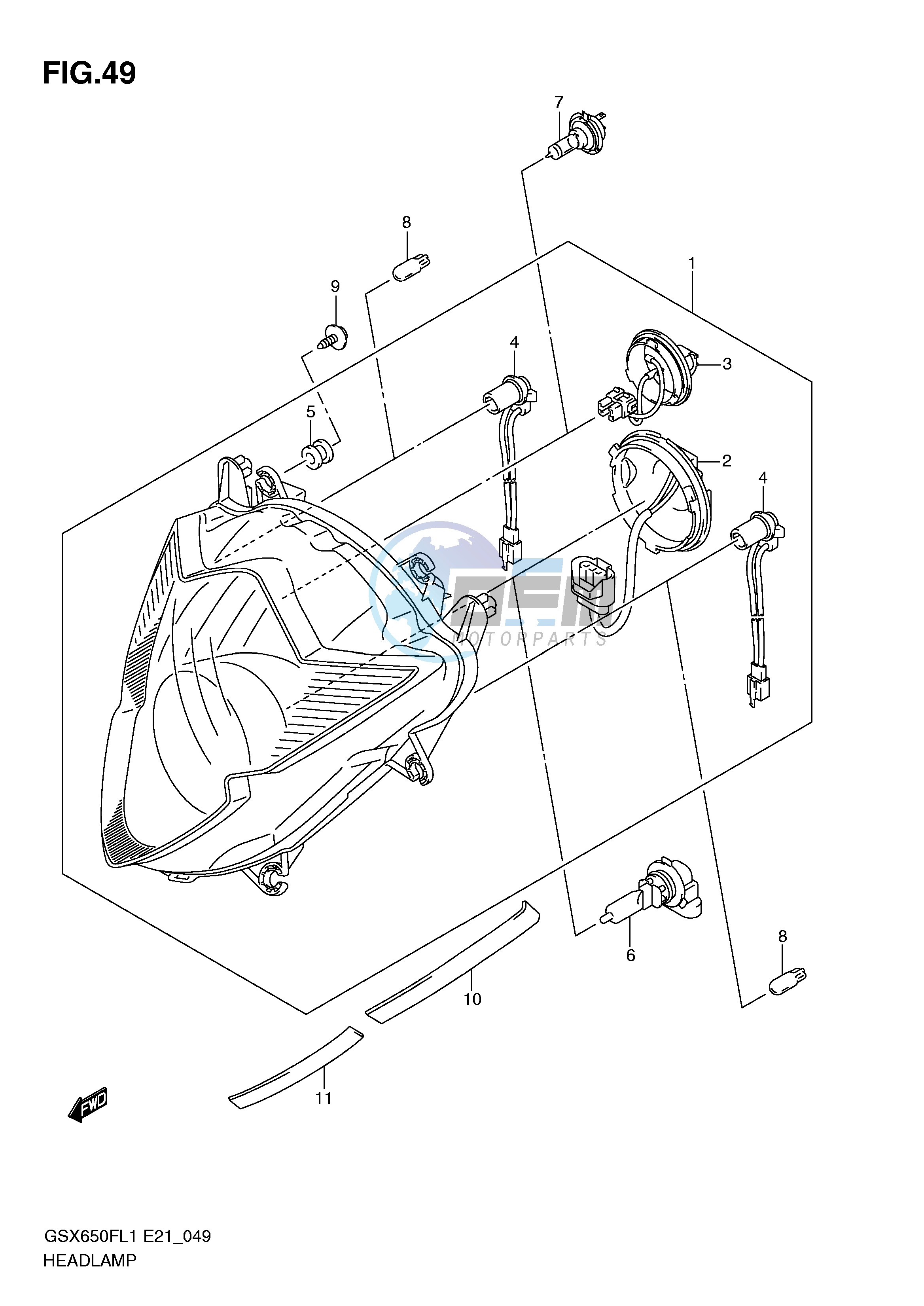 HEADLAMP (GSX650FUAL1 E21)