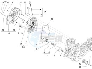 S 150 4T 3V ie Vietnam drawing Flywheel magneto cover - Oil filter