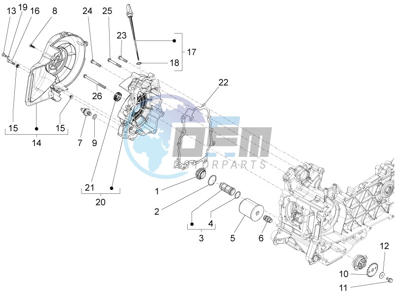 Flywheel magneto cover - Oil filter