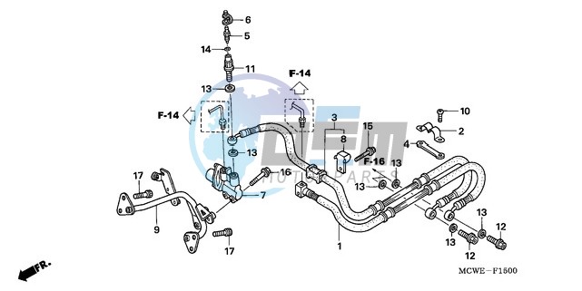 REAR BRAKE HOSE (VFR800)