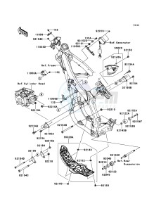 KX450F KX450FEF EU drawing Frame Fittings