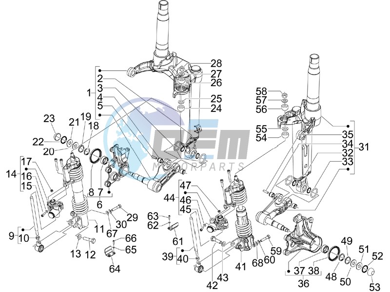 Front fork components (Mingxing)