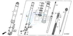 CBR600RRA UK - (E / 3E) drawing FRONT FORK