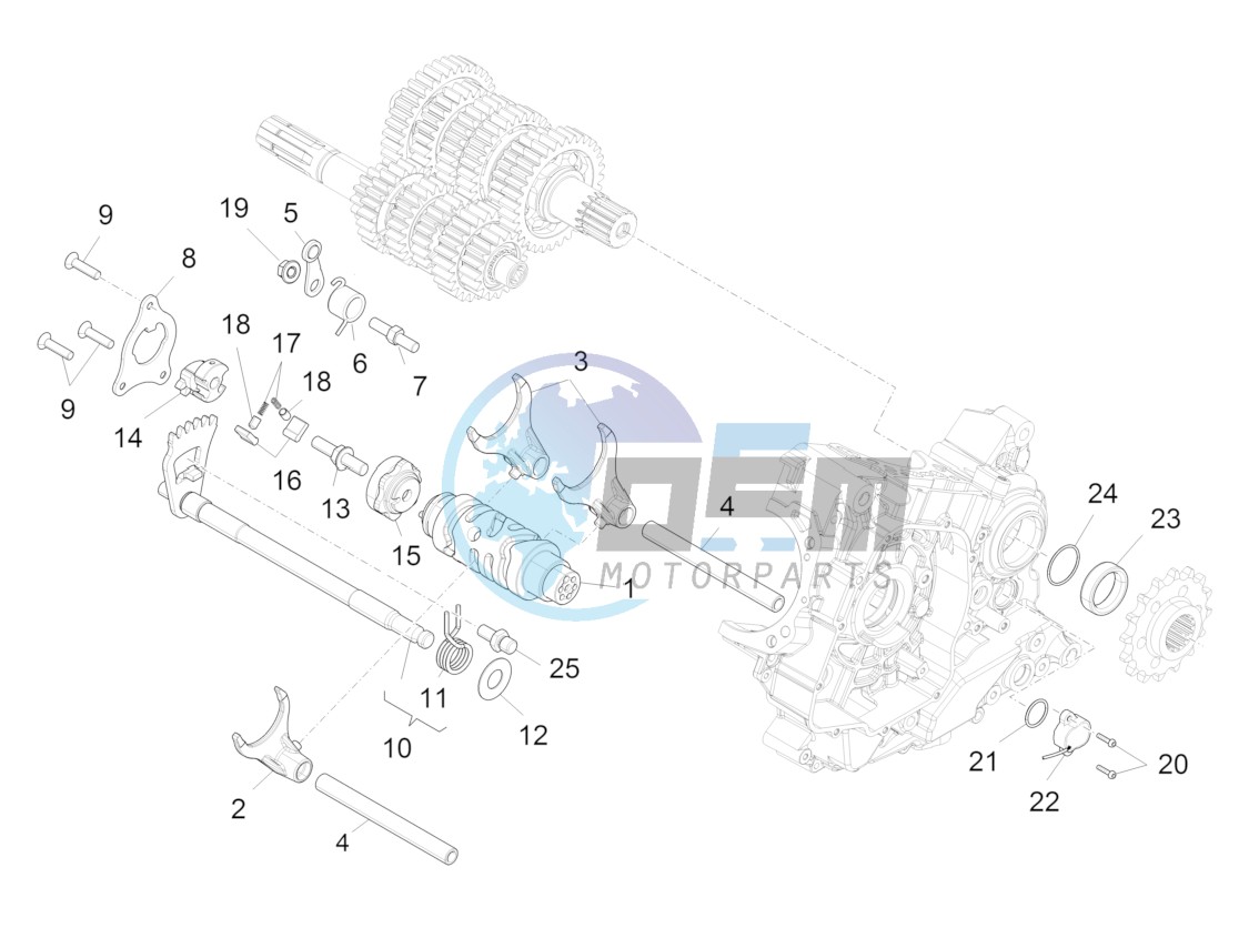 Gear box / Selector / Shift cam