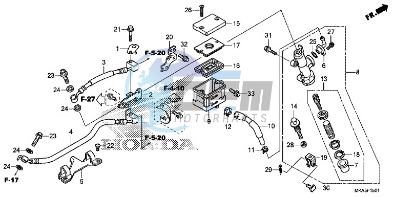 REAR BRAKE MASTER CYLINDER (NC750XA/ XD)