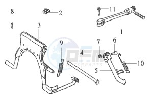 DD50 FIX 25 KMH E2 drawing CENTRAL STAND / SIDE STAND / KICKSTARTER PEDAL