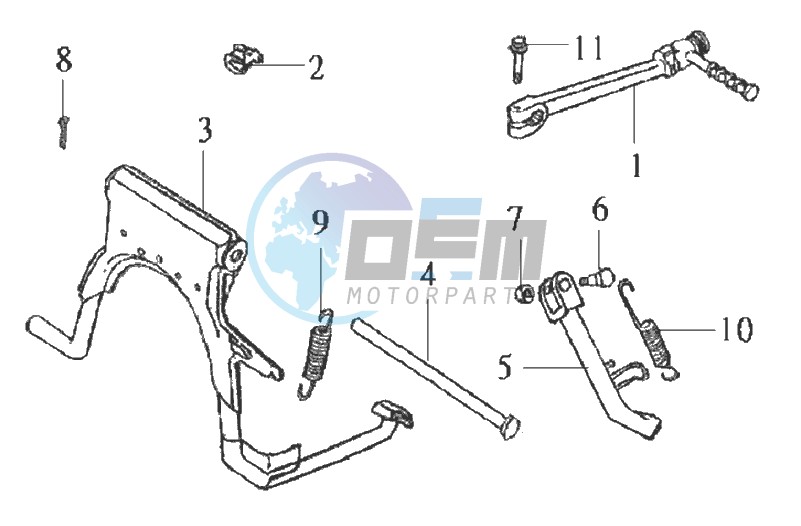 CENTRAL STAND / SIDE STAND / KICKSTARTER PEDAL