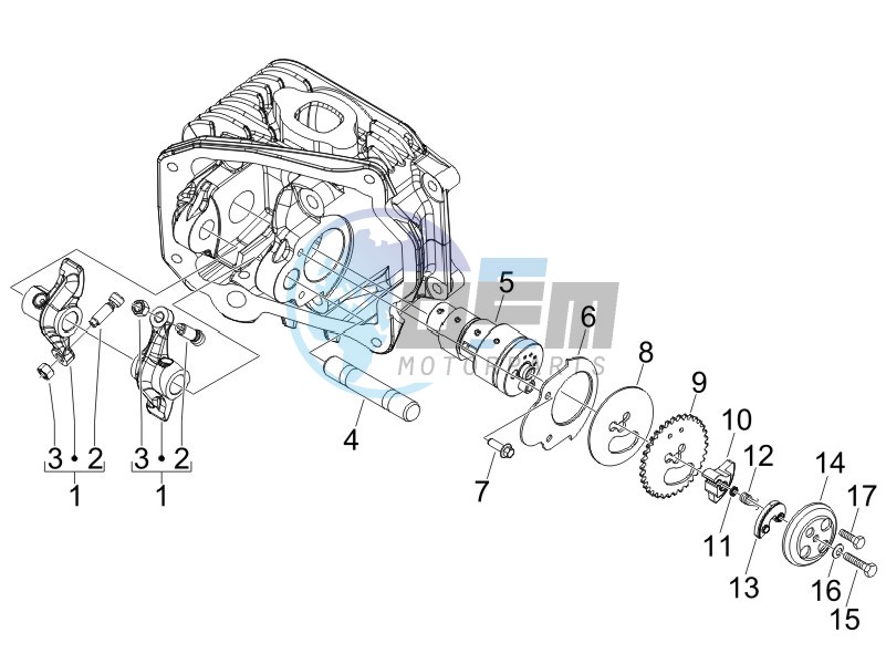 Camshaft - Rocking levers support unit