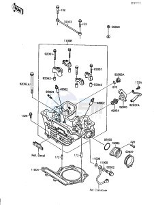 KSF 250 A [MOJAVE 250] (A8-A9) [MOJAVE 250] drawing CYLINDER HEAD