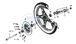 XS 125 drawing FRONT WHEEL