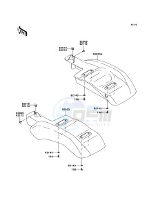 MULE_610_4X4 KAF400ACF EU drawing Rear Fender(s)