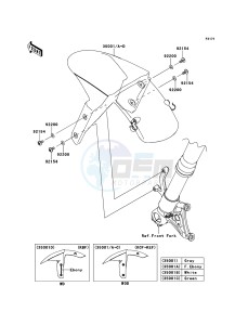 NINJA_ZX-10R_ABS ZX1000KEF FR XX (EU ME A(FRICA) drawing Front Fender(s)