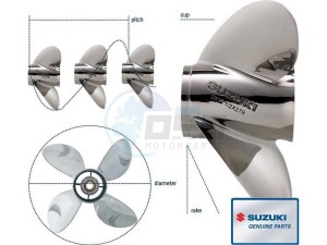 Product image: Suzuki - 990C0-00840-26P - S/S Watergrip Propeller 4x15x26 (NLA) 