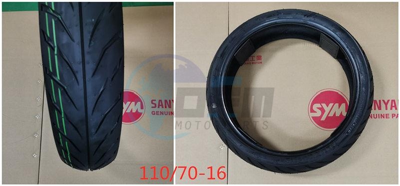 Product image: Sym - 1T011107016-XS - RR.TIRE 110 70-16  0