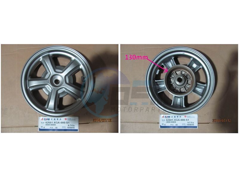 Product image: Sym - 42601-XGA-000-S1 - RR.CAST WHEEL (S-881S)  0