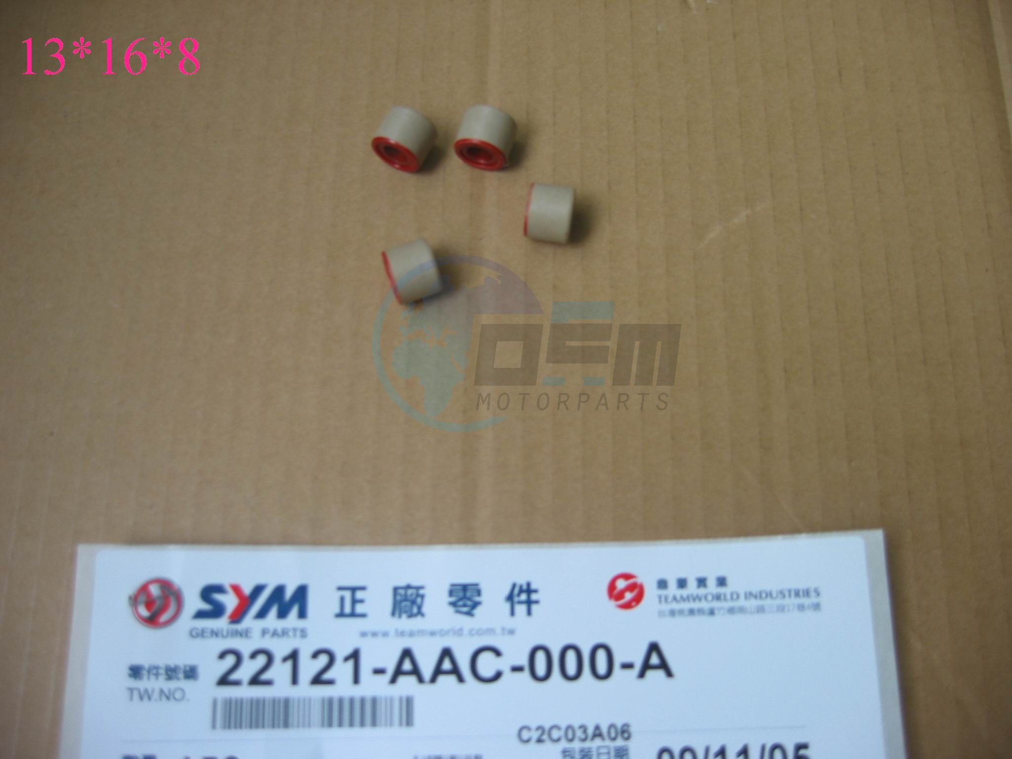 Product image: Sym - 22121-AAC-000-A - WEIGHT ROLLER COMP 8.5G  1