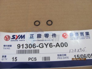 Product image: Sym - 91306-GY6-A00 - O-RING 1.78*9.5 