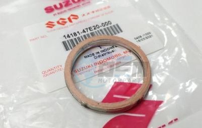 Product image: Suzuki - 14181-47E20 - GASKET, EXHAUST PIPE  0