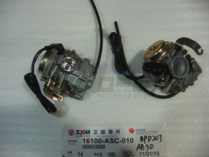 Product image: Sym - 16100-ASC-010 - CARBURETOR ASSY 