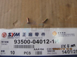 Product image: Sym - 93500-04012-1H - PAN SCREW 4*12 