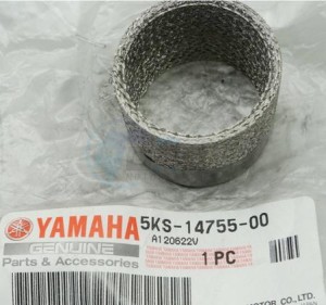 Product image: Yamaha - 5KS147550000 - GASKET, SILENCER 