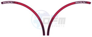 Product image: Suzuki - 990D0-WHL00-GSX - WHEEL DECAL RED GSX-S LOGO 