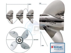 Product image: Suzuki - 990C0-00840-21P - S/S Watergrip Propeller 3x15x21 