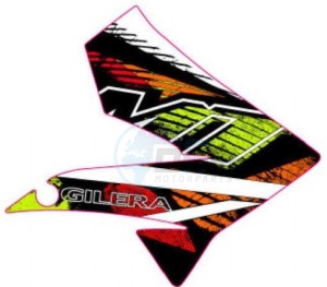 Product image: Gilera - 2H001205 - RH air duct, decal 