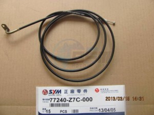 Product image: Sym - 77240-Z7C-000 - SEAT LOCK CABLE 