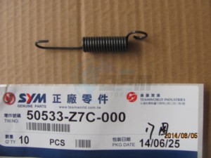 Product image: Sym - 50533-Z7C-000 - SIDE STAND SPRING 