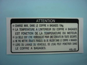 Product image: Sym - 81218-H3L-000 - LUGGAGE BOX CAUTION LABEL 