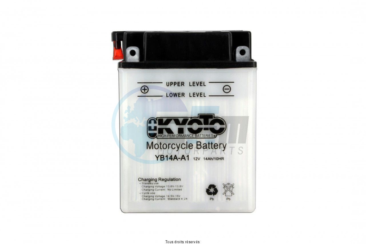 Product image: Kyoto - 712144 - Battery Yb14a-a1 L 135mm  W 91mm  H 176mm 12v 14ah Acid 0,8l  1