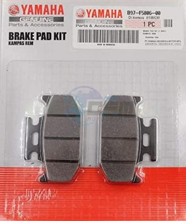 Product image: Yamaha - B97F58060000 - BRAKE PAD SET REAR  1