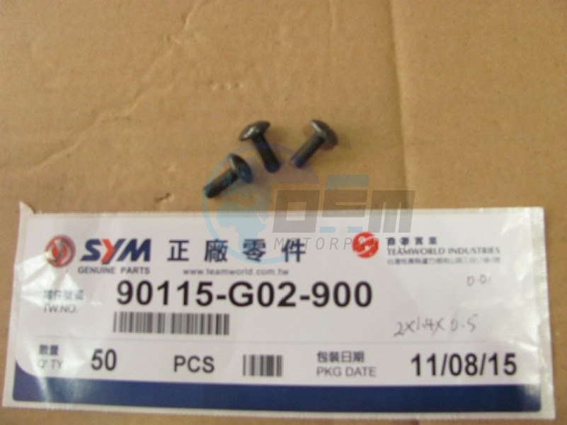 Product image: Sym - 90115-G02-900 - FLANGE BOLT 6*16  0