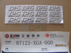 Product image: Sym - 87123-XGA-000 - INNER COVER EMBLEM(125) 