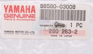 Product image: Yamaha - 985800300800 - SCREW, PAN HEAD (J10) 