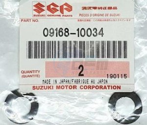 Product image: Suzuki - 09168-10034 - GASKET,DRAIN PL 