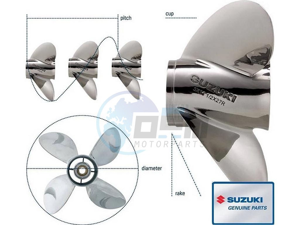 Product image: Suzuki - 990C0-00840-20P - S/S Watergrip Propeller 4x15x20 (NLA)  0