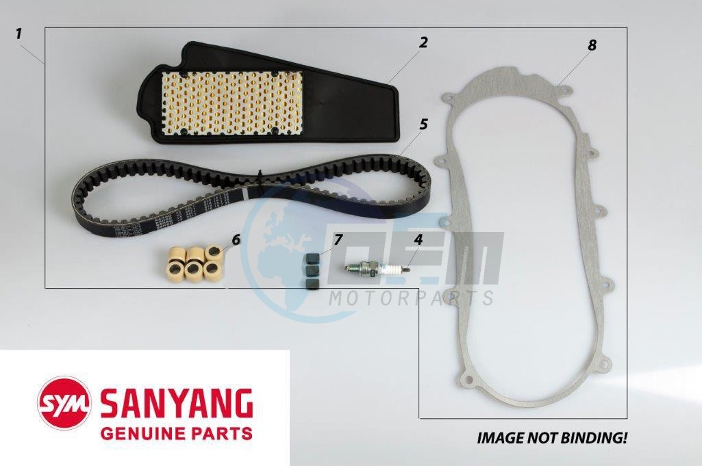 Product image: Sym - SERVFID4EFI-125AC - SYM WARTUNGS KIT FIDDLEIV 125 AIR COOLED E5 (SERVFID4EFI-125AC)  0