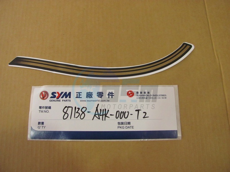 Product image: Sym - 87138-A4K-000-T2 - FR.FENDER L.STRIPE  1