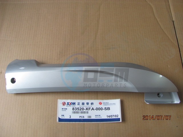 Product image: Sym - 83520-XFA-000-SB - ONDERSPOILER *R* ZILVER S-880S  0