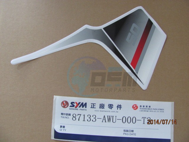 Product image: Sym - 87133-AWU-000-T3 - FR COVER R.STRIPE  0